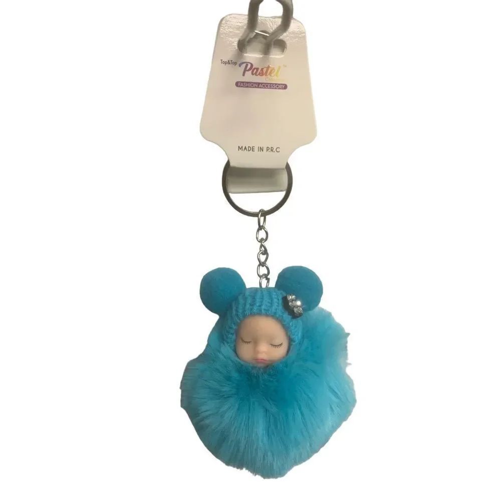 Hot Pink Fuzzy Baby Keychain